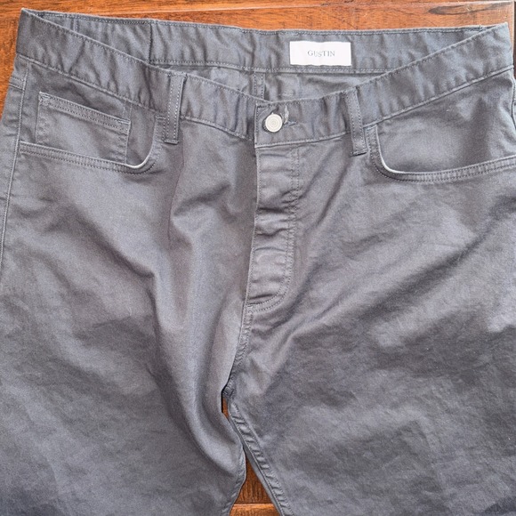 Gustin Caual Pants Button Fly 5 Pocket Size 40 Gray Straight Leg Made USA - Picture 5 of 10